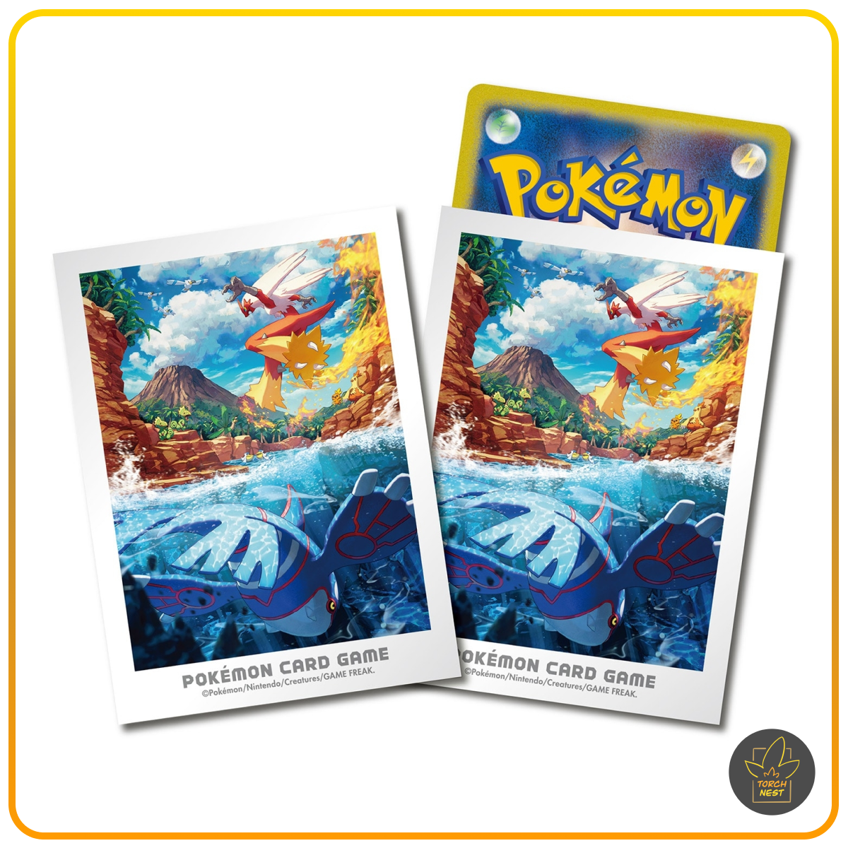 Pokemon TCG Card Sleeves - Hoenn Adventure - Kyogre and Blaziken