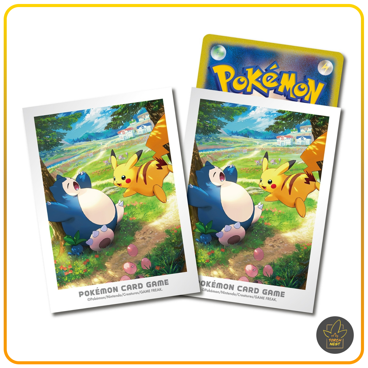 Pokemon TCG Card Sleeves - Kanto Adventure - Pikachu and Snorlax