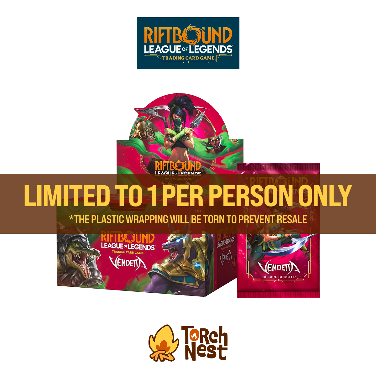 Riftbound: League of Legends TCG Vendetta Booster Box Display